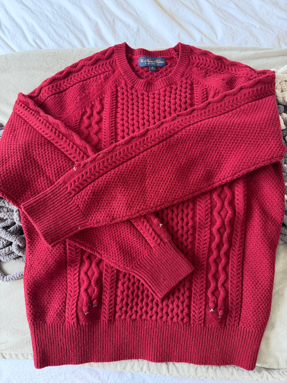 Men’s Red Cable-Knit Sweater - Year of the Snake